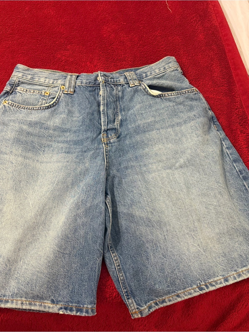 We The Free Light Blue Denim Bermudas